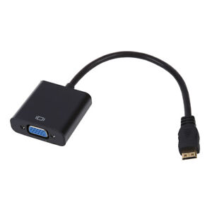 1080P Mini HDMI Male To VGA Female Video Converter Adapter Cable For Camera HDTV