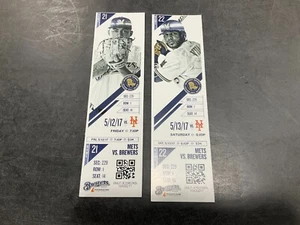 BREWERS~2017 TICKET STUB 5/12/17-5/13/17 VS METS - Picture 1 of 3