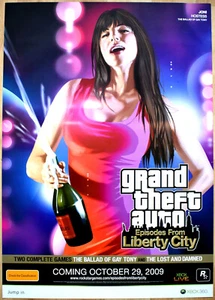 Poster promozionale Grand Theft Auto GTA Liberty City RARO XBOX 360 59cm x 84cm - Foto 1 di 2