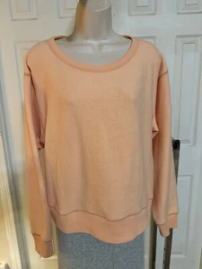 J Crew super soft Sweatshirt Tangerine Orange CrewNeck Cotton Long Sleeve L - Picture 1 of 12