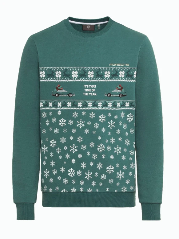 Original Porsche Weihnachtspullover, Christmas Sweatshirt Unisex, grün