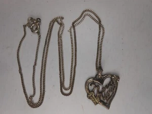 Silber Herz I Love You Herz Rose Anhänger 925 Italien Silber 18" Halskette - Bild 1 von 10