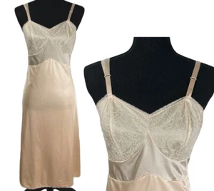 Lencería vintage completa sin mangas para mujer 36 nailon NANCY KING Negligee Boudoir Sissy - Imagen 1 de 10