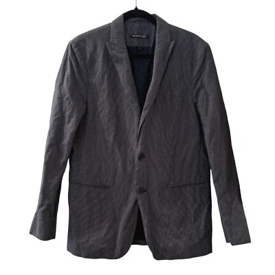 John Varvatos Blazer Jacket Pinstripe Cotton Two Button Gray 40 Classic Preppy - Image 1 of 4