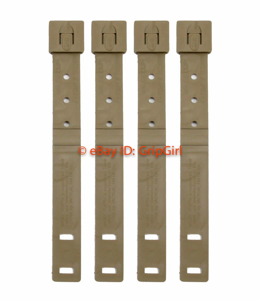 4x Tactical Tailor MOLLE Corto Coyote MALICE Clips, Kydex Funda Cinturón Lazos NUEVO Foto 1 de 1