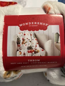 BRAND NEW Wondershop Christmas Santa Dog & Cat Plush Throw Blanket 50” X 60" - Picture 1 of 5