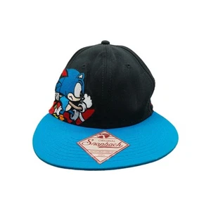 Sonic The Hedgehog Snapback Don't blink Hat Embroidered Black Blue READ - Picture 1 of 7