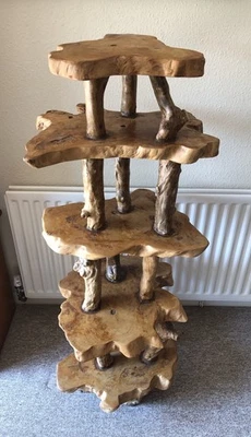 Tree Root Wood Stand Plant Display Rustic Handmade Gnarly Burl Wood 1.5m 5 Tier  - Image 1 of 4