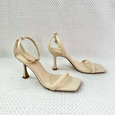 Sandalias favoritas de bloggers Zara hueso marfil punta cuadrada correa única nuevas sin etiquetas 38 Foto 1 de 4