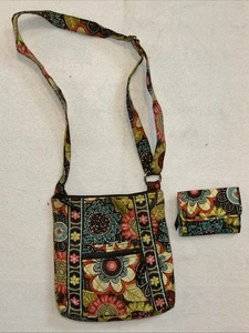 Bolso Bandolera Vera Bradley Grande Hipster y Cartera Floral a Juego - Imagen 1 de 10