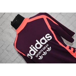 Adidas Vintage Gym Shirt Mock Turtleneck Womens Size Small Maroon Pink Polyester - Picture 1 of 9