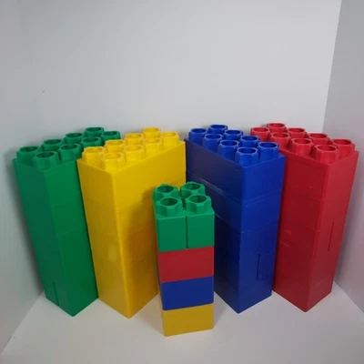 24pc Jumbo Brick Blocks Set - Large Building Blocks Colorfull Bricks 7.5"x3.75" - Image 1 of 4