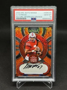 2022 Wild Card Auto Mania CJ Stroud #AMC85 AU-CRC-Sparkles-Orange /100 PSA 10 - Picture 1 of 2
