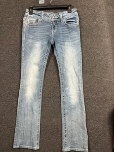 MISS ME BootCut Jeans Womens Size 28 Blue Sequined Flap Pocket Low Rise *READ - Bild 1 von 11