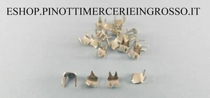 TERMINALI FERMI SUPERIORI A 3 PUNTE PER CERNIERE LAMPO-COL NICHEL - 100 PEZZI - Picture 1 of 1