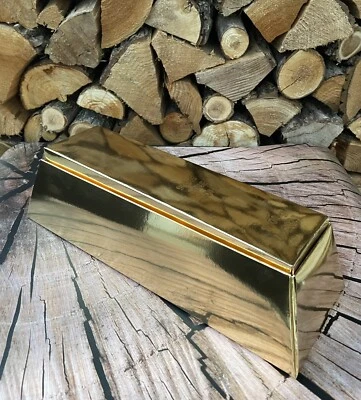 Präsent Karton Geschenkbox Holzkiste edel  GOLDBARREN Wein Sekt Geldgeschenk - Bild 1 von 4