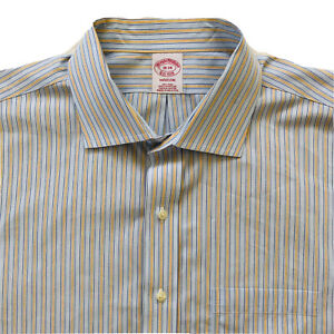NWOT Mens BROOKS BROTHERS Non Iron Spread Collar Pocket L/S MADISON Shirt 18-34