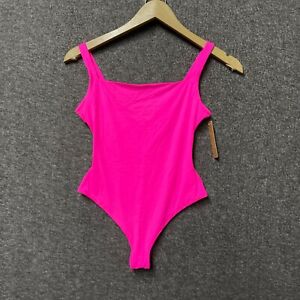 SKIMS Kim Kardashian Square Neck Bodysuit Small Neon Pink STYLE BS-SCN-0294 NWT