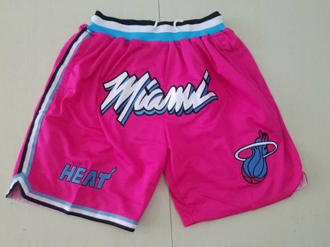 Hot Miami Heat Pink Retro Men Basketball Shorts Size:S-XXL Cover