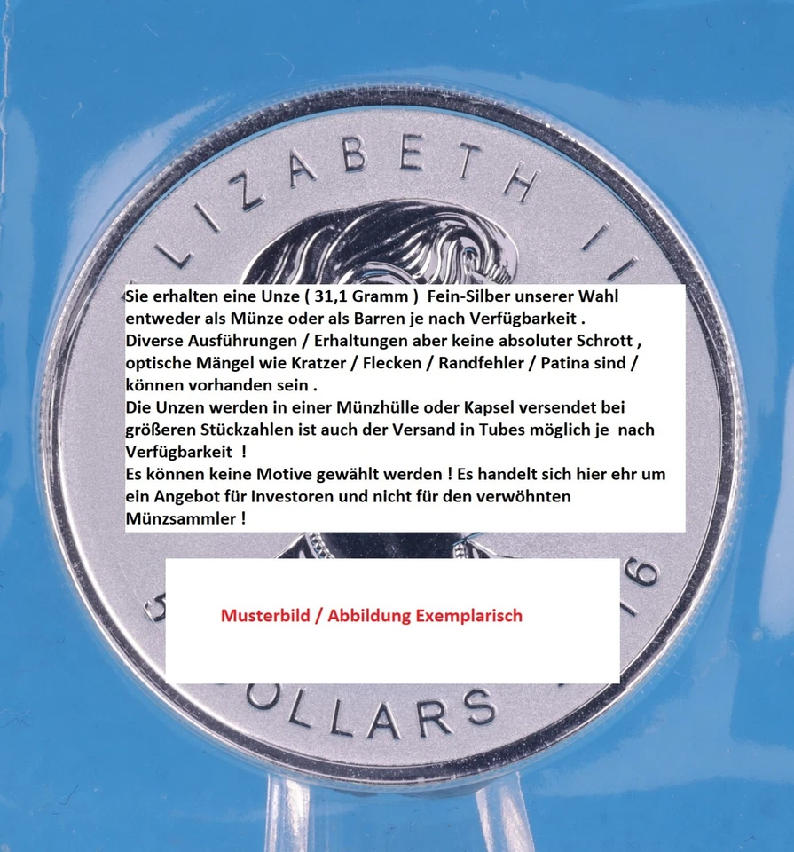1 oncia argento fine varie varietà per investitori! Investimento - Immagine 1 di 1