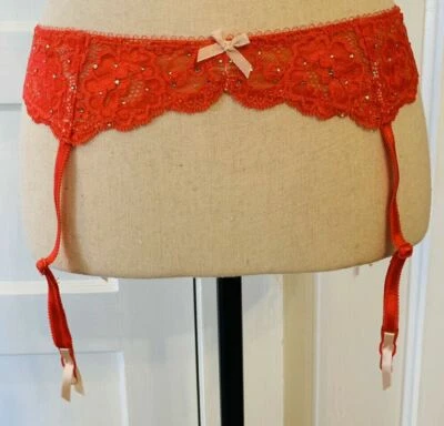 Пояс подвязки VS Victorias Secret Dream Angels красный и розовый со стразами размер XS - Изображение 1 из 4