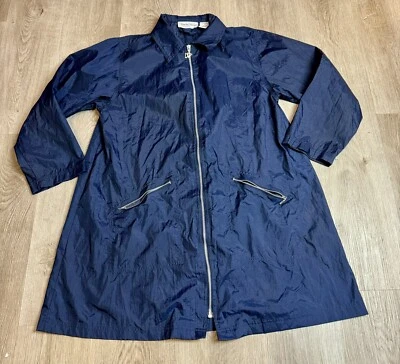 Chaqueta cortavientos Diane Von Furstenberg para mujer mediana de nailon azul marino vintage Foto 1 de 4