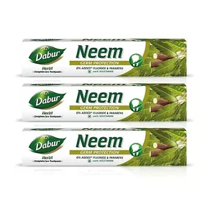 Dabur Herb's Neem toothpaste 200 g Pack of 3 Germ Protection Cavity Protection - Picture 1 of 6