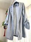 Ladies Pinstriped Casual Shirt Soft Material Primark Size 18 Multi Sleeve Wear! 
