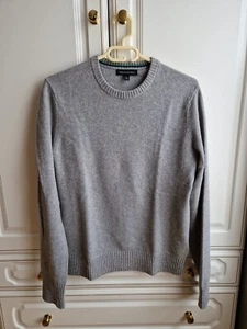 BANANA REPUBLIC Mens Crew Neck Jumper Sweater Small Grey Merino Wool Mix - Picture 1 of 2