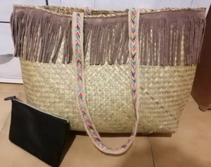 borsa da mare stile Indios + borsetta porta oggetti H & M - Picture 1 of 7