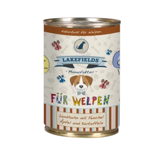 LAKEFIELDS MANUFAKTUR WELPEN 6x 400g Nassfutter MENÜ HUHN 61% Fleischanteil - Bild 1 von 2