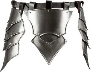 Armadura de acero medieval - Protector de pierna de caballero guerrero con correas de cuero LARP - Imagen 1 de 3