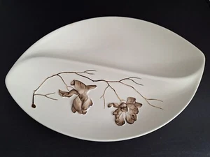 Vintage 1930s Carlton Ware Hand Decorated Cream Magnolia Divided 12"/32cm Dish - Picture 1 of 15