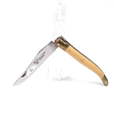 NUEVA NAVAJA DE BOLSILLO PLEGABLE HECHA A MANO CON MANGO DE BOJ FRANCESA LAGUIOLE EN AUBRAC Foto 1 de 4