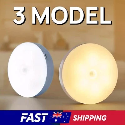 Motion Sensor LED Night Light USB Rechargeable Wall Mount Indoor Outdoor Lamp - image 1 of 4