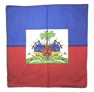Haiti Flag Bandana Head Wrap Creole Caribbean Pride Port au Prince Haitian - Picture 1 of 1