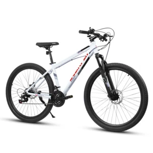 27 Inch Mountain Bike 21 Speed, Suspension Fork, Aluminum Frame Disc Brake,White - Picture 1 of 8