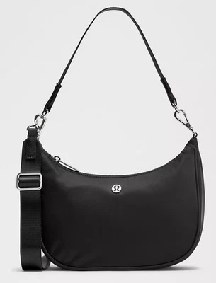 BOLSO DE HOMBRO PEQUEÑO LULULEMON CITY ESSENTIALS 3L NEGRO PLATA LONA MONEDERO NUEVO Foto 1 de 4