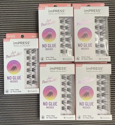 Paquete de pestañas KISS Press N Go VOLUMEN NEGRITA Lote de 5 Mini Pak 12 grupos Foto 1 de 2