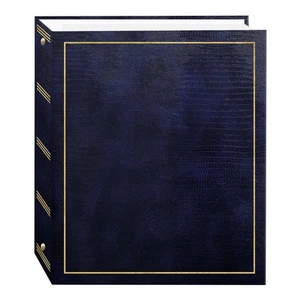 Magnetisches selbstklebendes Fotoalbum mit 3 Ringen 100 Seiten (50 Blatt), dunkelblau - Bild 1 von 1