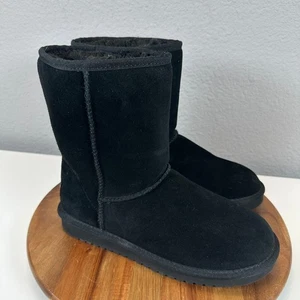 Koolaburra by UGG Black Suede Leather Winter Boots Women's 6 Winter Snow Fall - Picture 1 of 6