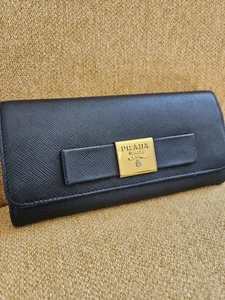 PRADA Long Wallet Ribbon Safiano Leather Authentic USED T20311 - Bild 1 von 8