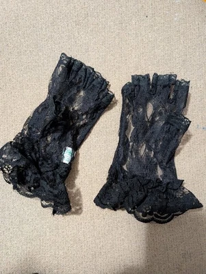 Guantes vintage de encaje negro para mujer Foto 1 de 3
