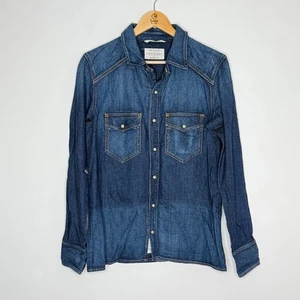Rag & Bone Tailored Workwear Denim Cotton Button-Up Shirt Size S Men’s Blue - Picture 1 of 15