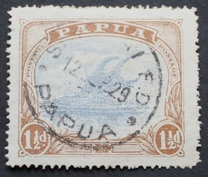 Papua 1929 One and a Halfpence with a SAMARAI E.D. postmark - Picture 1 of 1