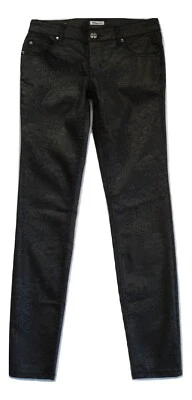 Nuevos Pantalones de mezclilla Xhilaration talla 5 de encaje floral estampado de láminas plateadas súper ajustados Foto 1 de 4