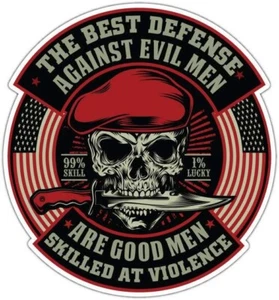 Best Defense Against Evil Veteran Army Car Bumper Window Sticker Decal 4.6" - Picture 1 of 1