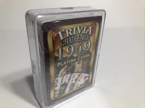 NUOVO mazzo di carte da gioco Flickback 1949 Trivia Challenge con custodia rigida mazzo di 52 carte - Foto 1 di 8