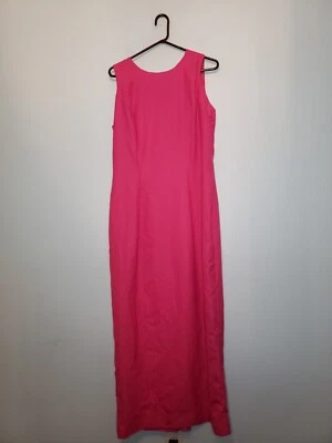 Alfred Angelo Womens 14? Maxi Bridesmaid Dress Pink Barbiecore Cutout Back Bow  - Image 1 of 4
