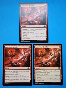 3x Borrowed Hostility Eldritch Moon 2016 Mtg Magic Card Instant Red Mountain 121 - Picture 1 of 4